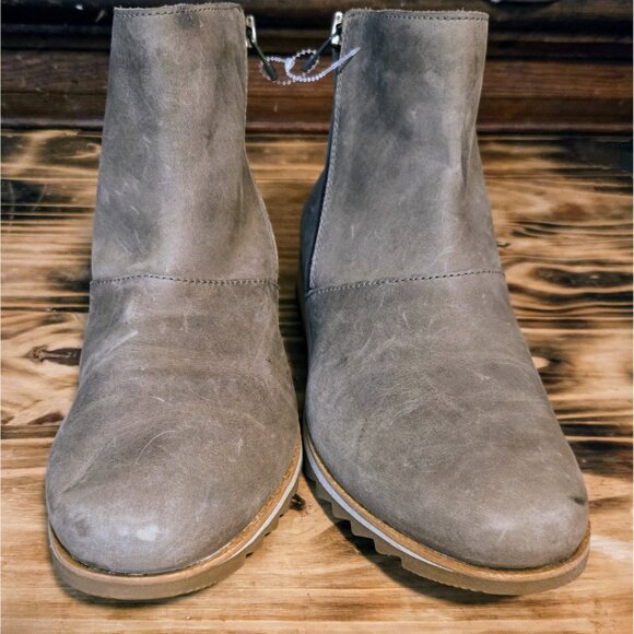 Sorel Harlow Leather Ankle Bootie Boots Womens Size 9 Waterproof Side Zip NEW - Picture 2 of 12